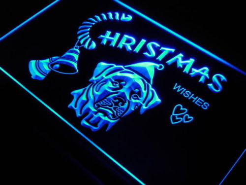 Christmas Rottweiler Dog Pet Shop Neon Signs